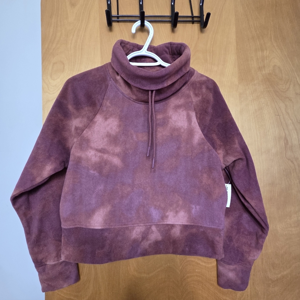 Womens Old Navy Funnel Neck Cropped Microfleece Pullover NWT